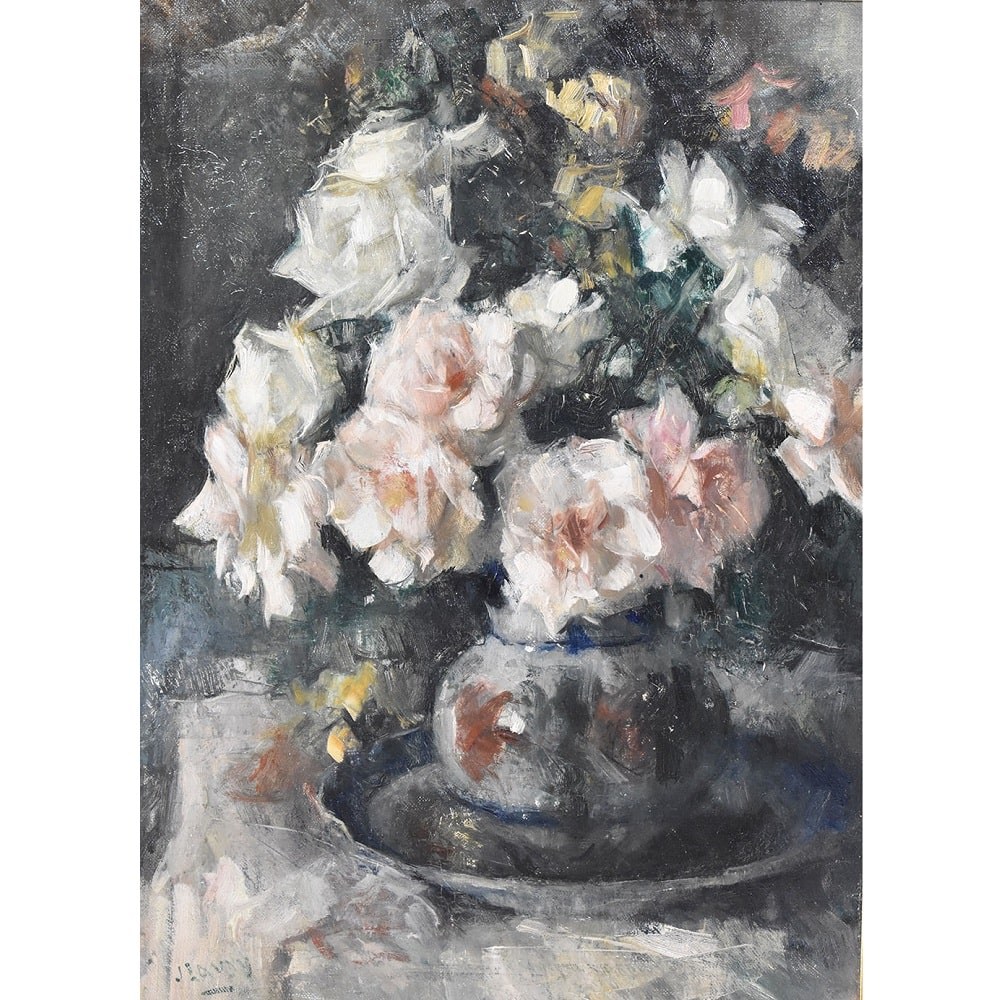 QF614 1 antique roses floral painting flower oil painting still life art deco.jpg